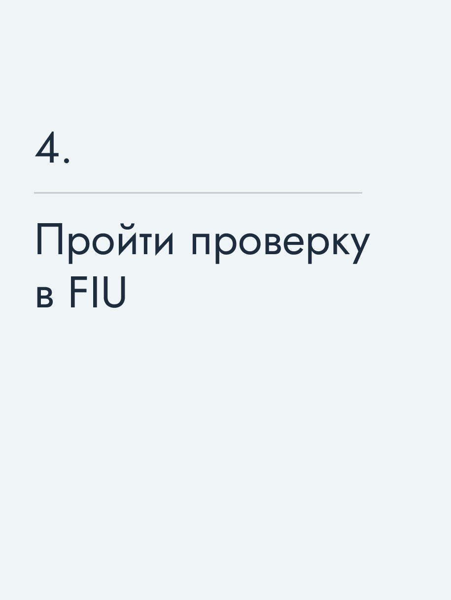Пройти проверку в FIU