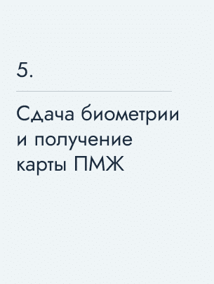 Сдача биометрии и получение карты ПМЖ, 70 €