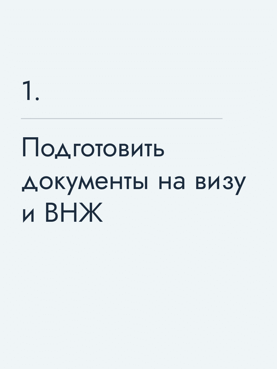 Подготовить документы на визу и ВНЖ
