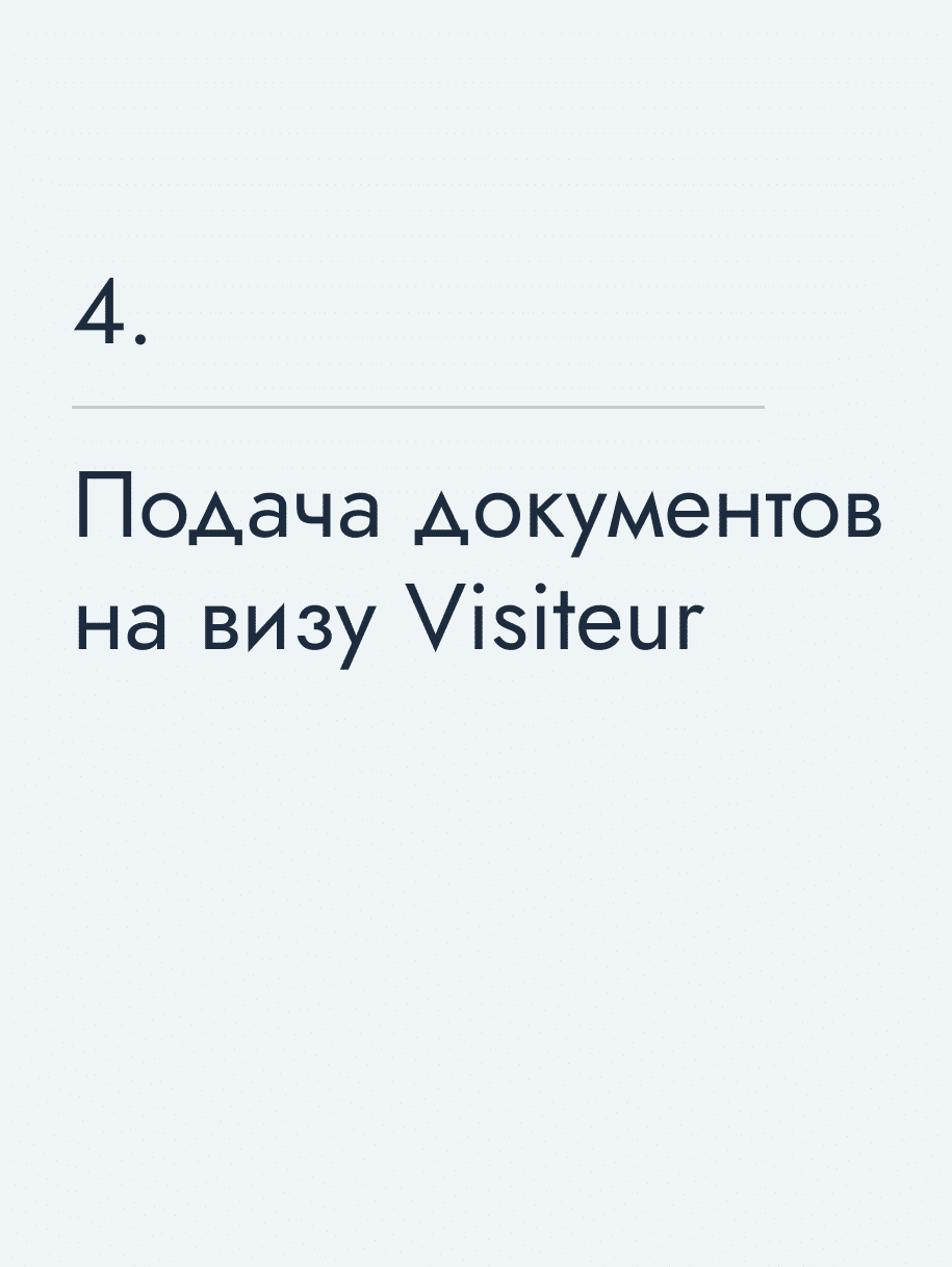Подача документов на визу Visiteur