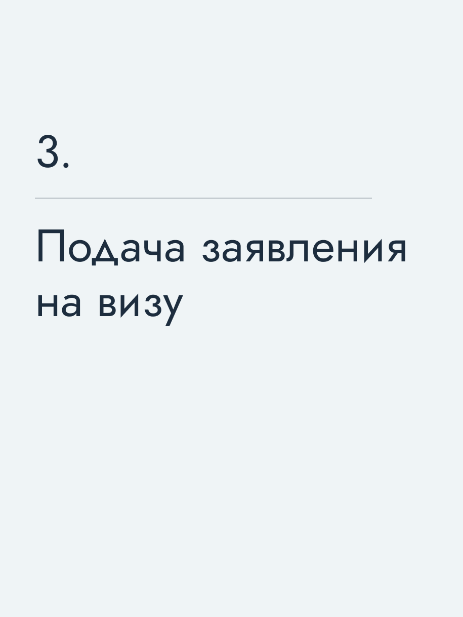 Подача заявления на визу