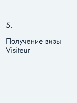 Получение визы Visiteur