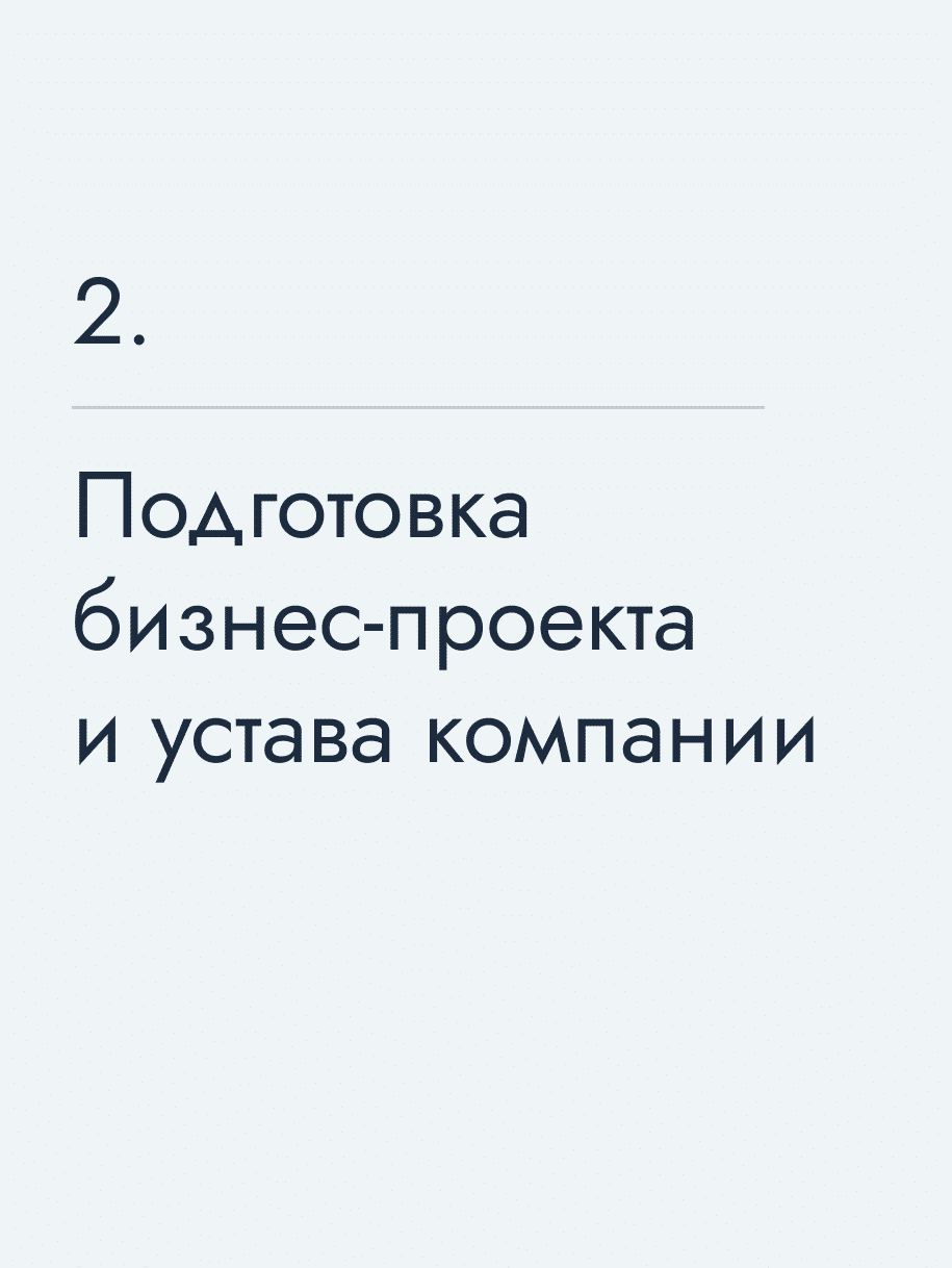 Подготовка бизнес-проекта и устава компании