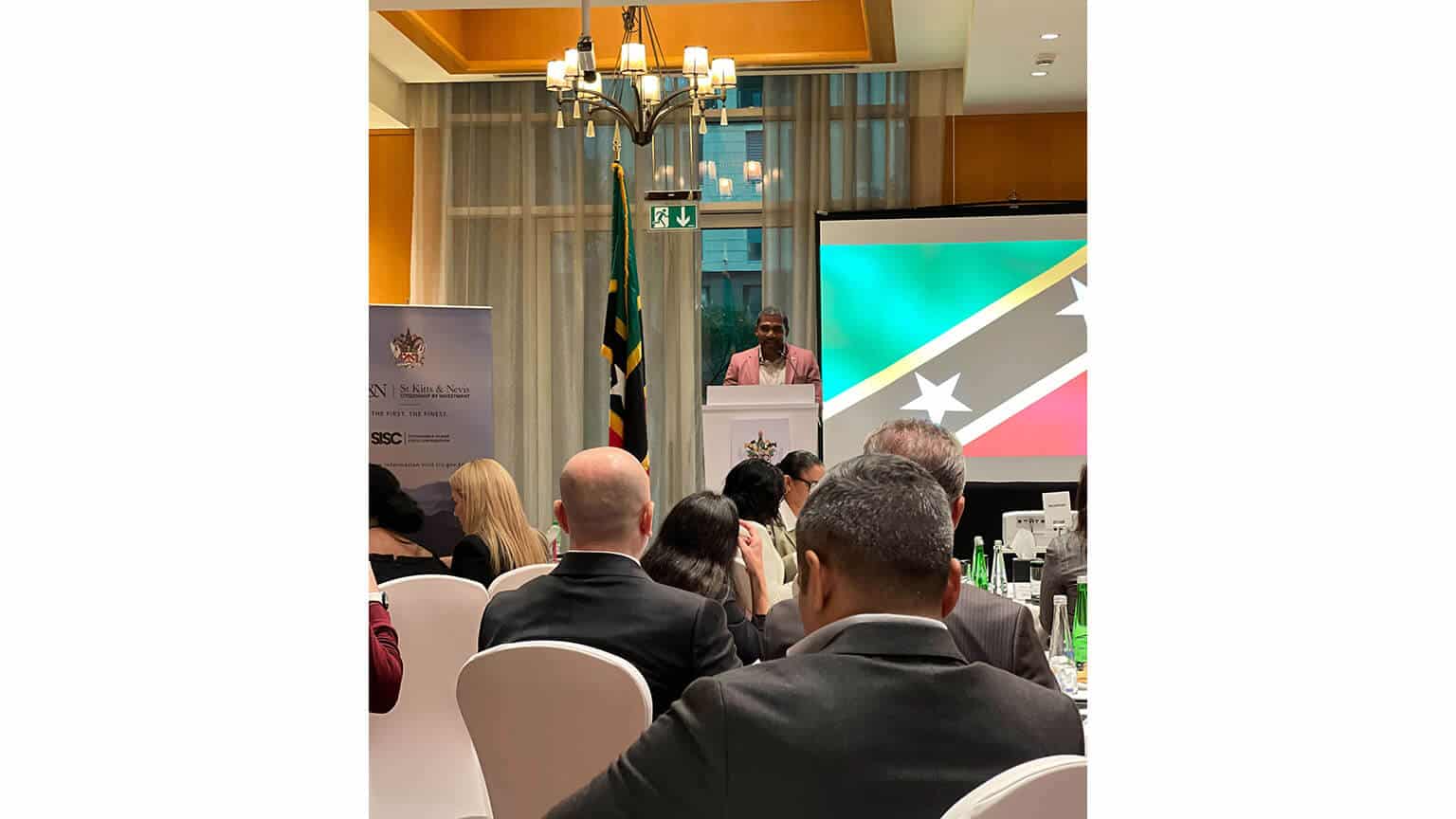 Выступление премьер-министра Сент-Китс и Невис на обеде форума Investment Migration Forum 2024