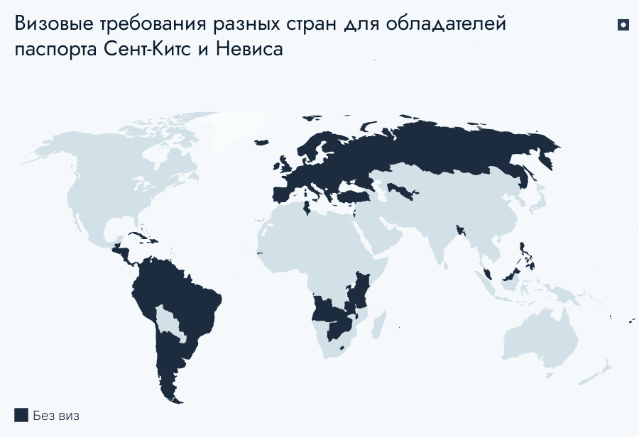 Какие страны можно посещать без виз с паспортом Сент-Китс и Невис