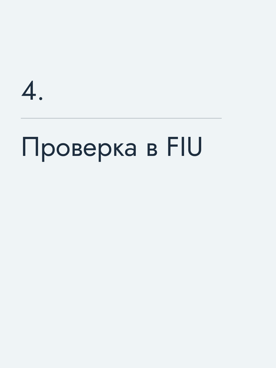 Проверка в FIU
