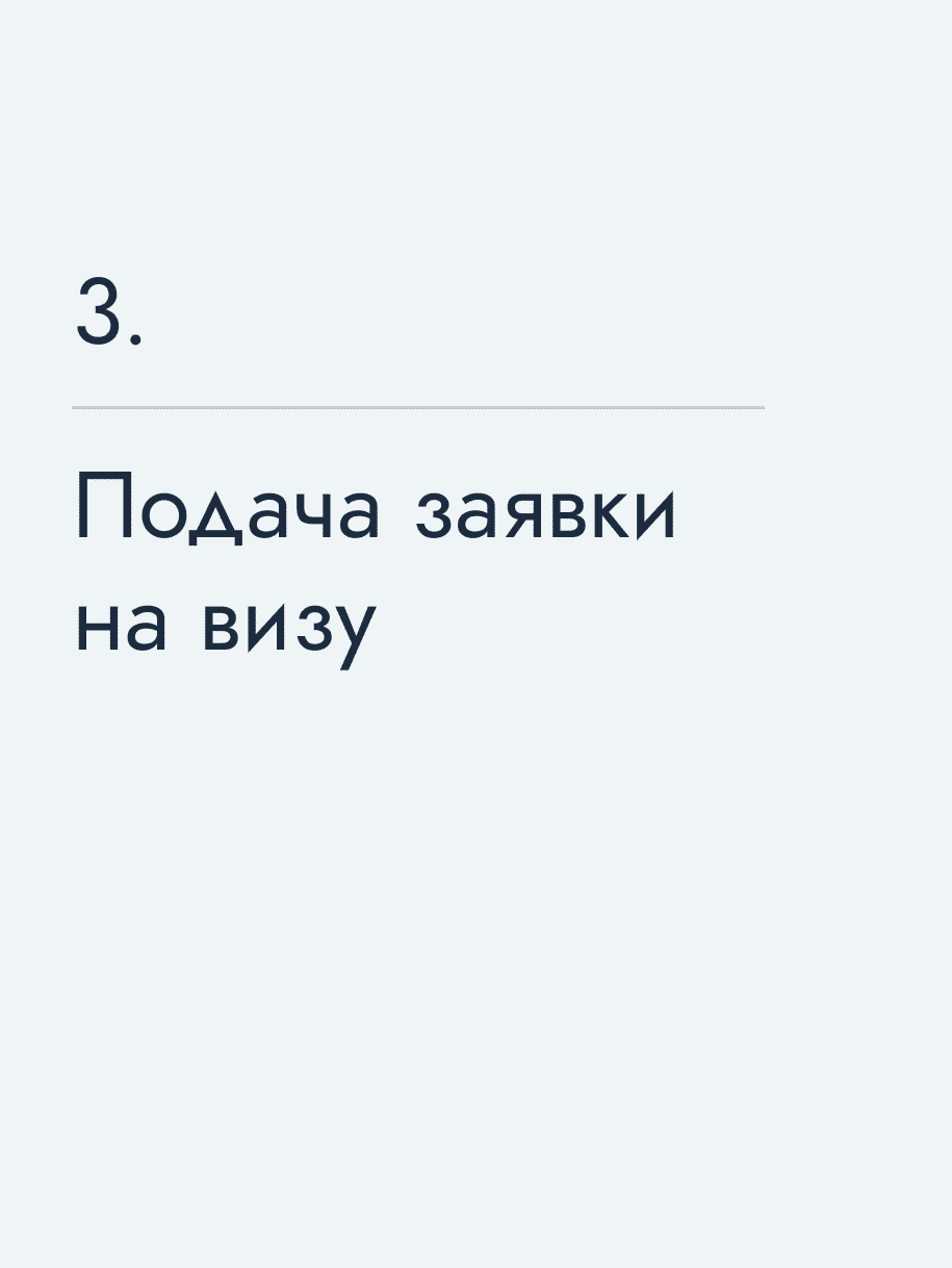 Подача заявки на визу