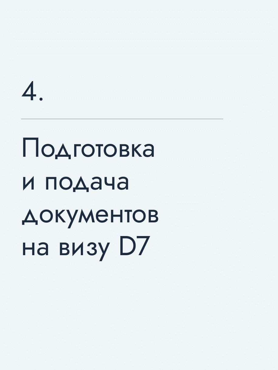 Подготовка и подача документов на визу D7