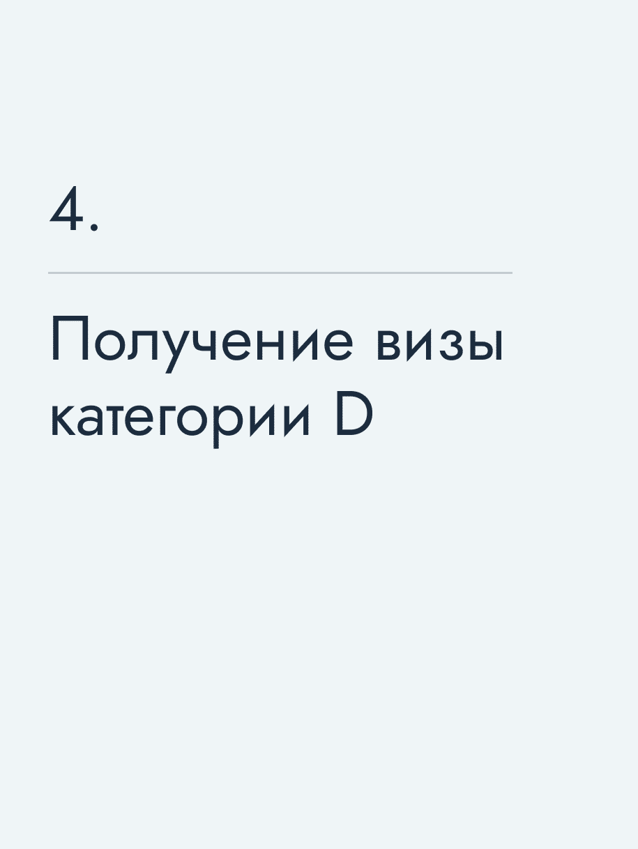 Получение визы категории D