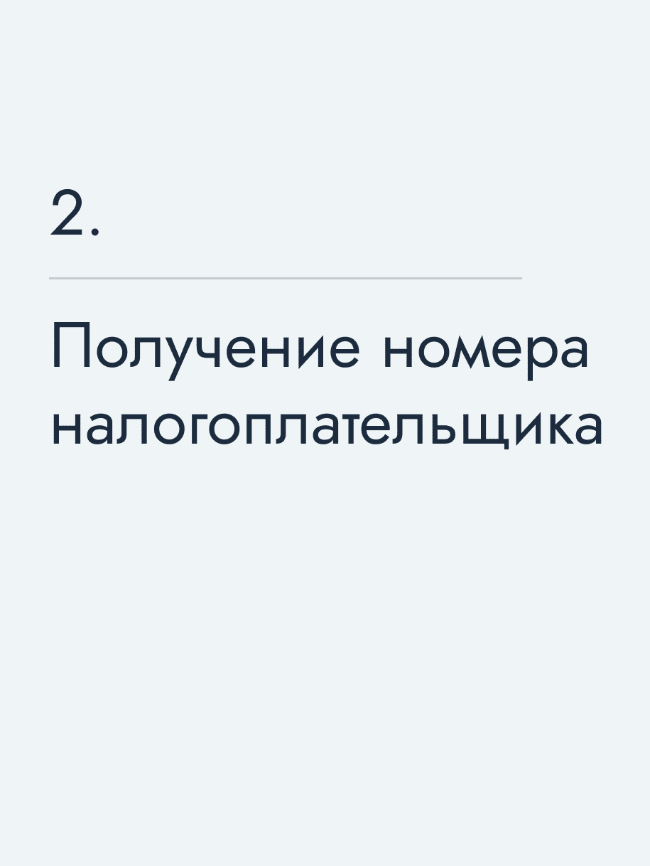 Получение номера налогоплательщика