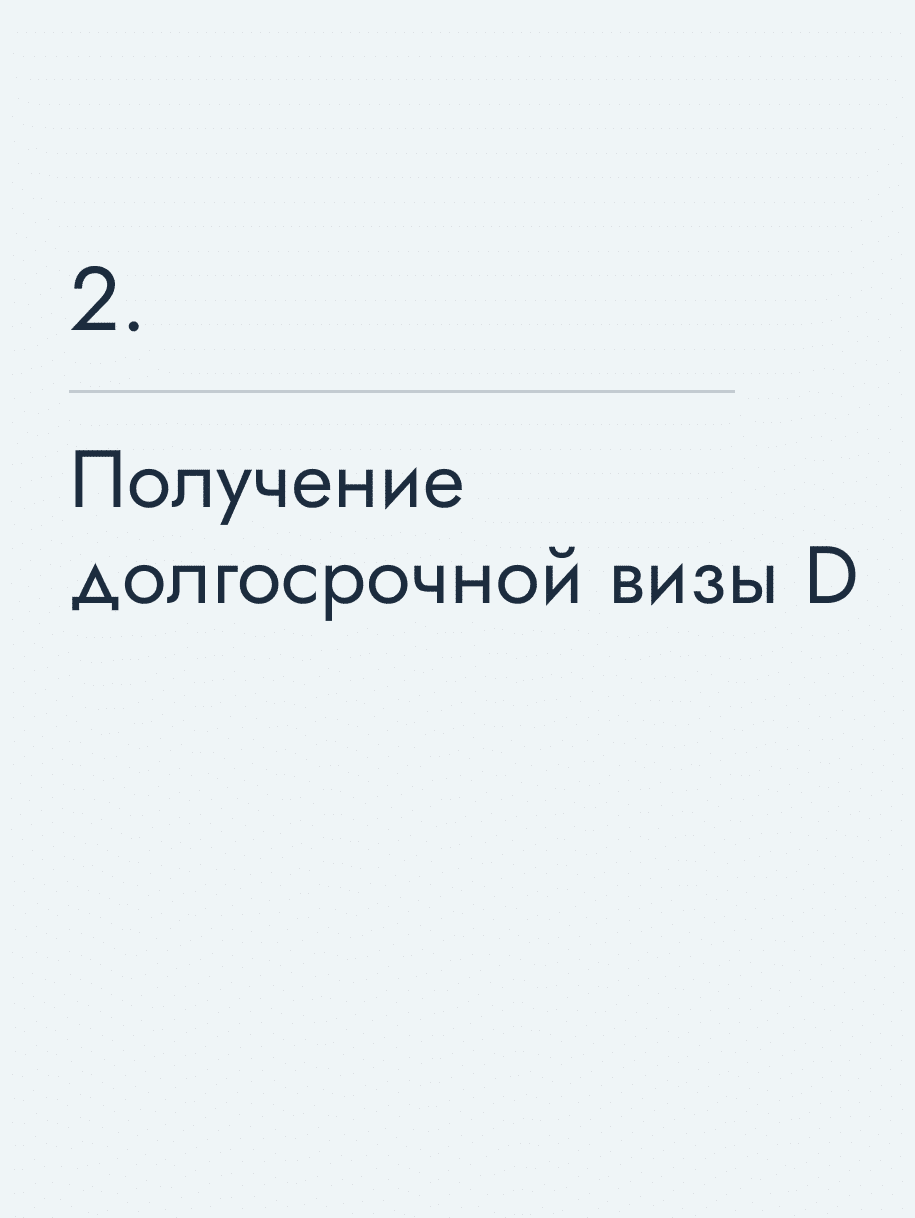 Получение долгосрочной визы D
