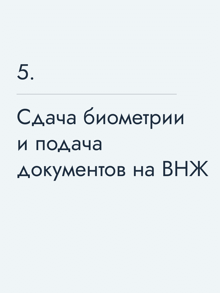 Сдача биометрии и подача документов на ВНЖ