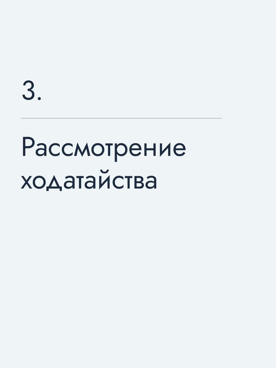 Рассмотрение ходатайства