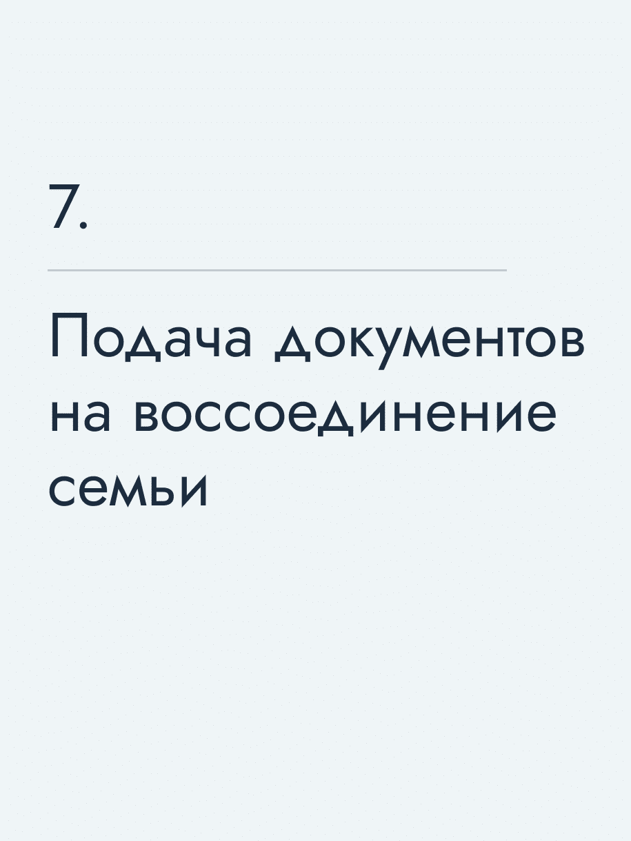 Подача документов на воссоединение семьи