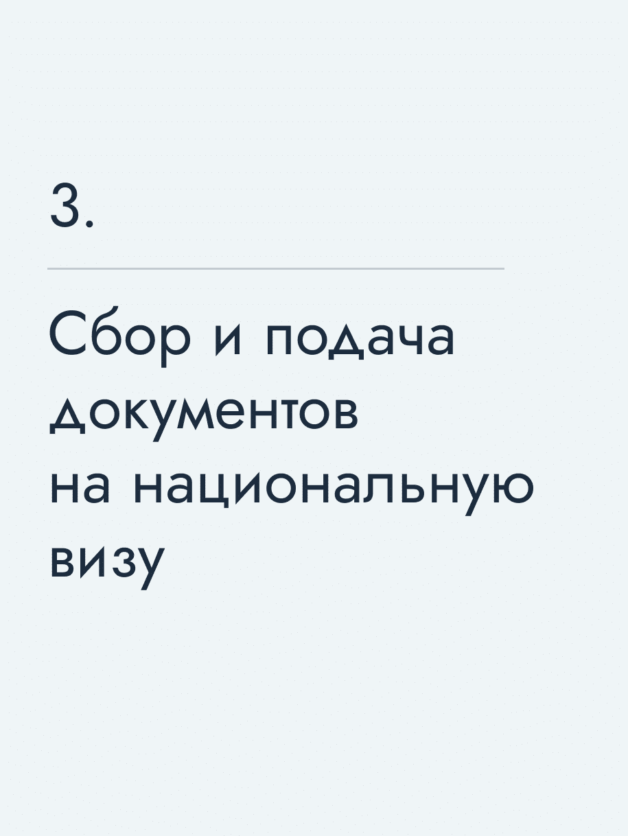 Сбор и подача документов на национальную визу