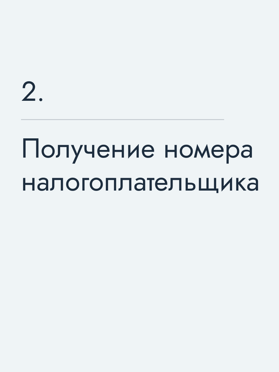 Получение номера налогоплательщика