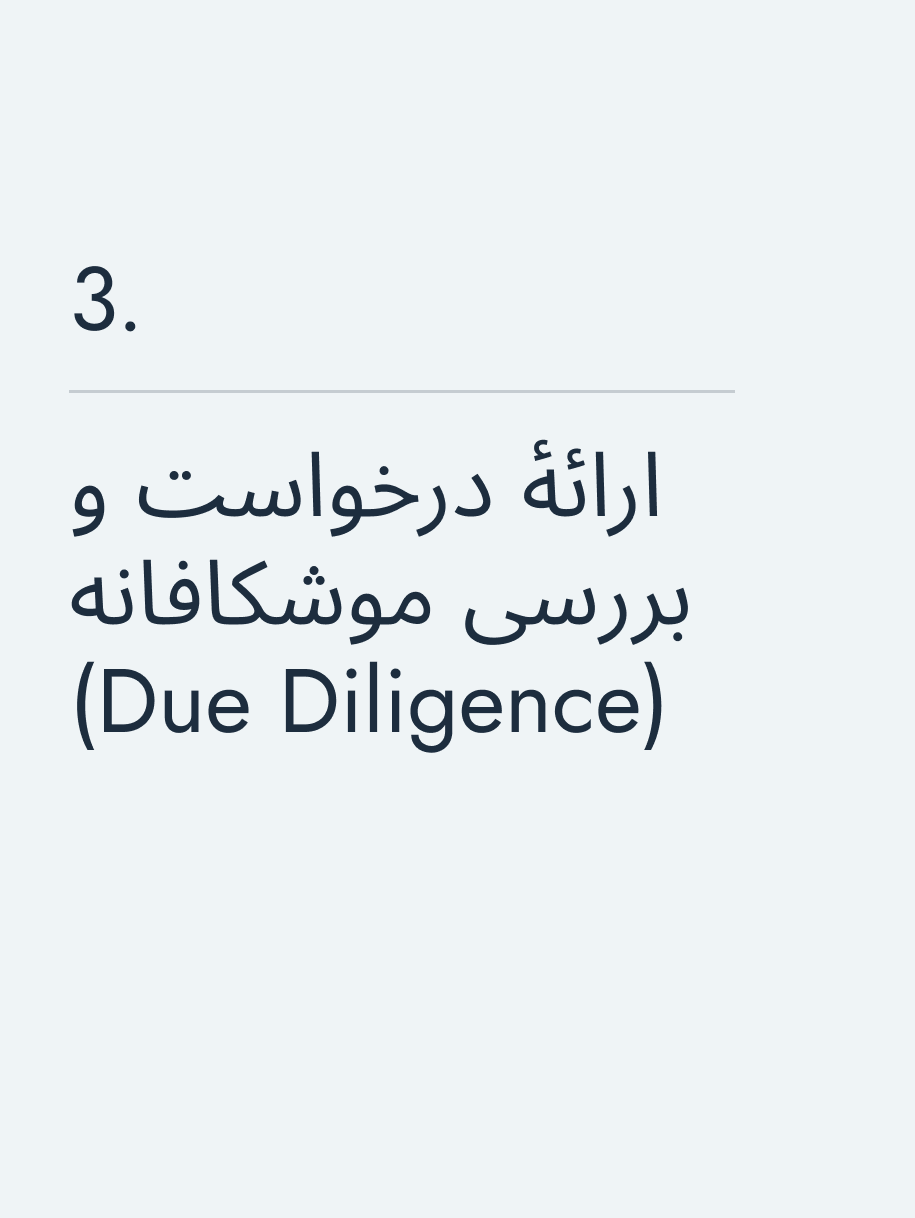 ارائهٔ درخواست و بررسی موشکافانه (Due Diligence)